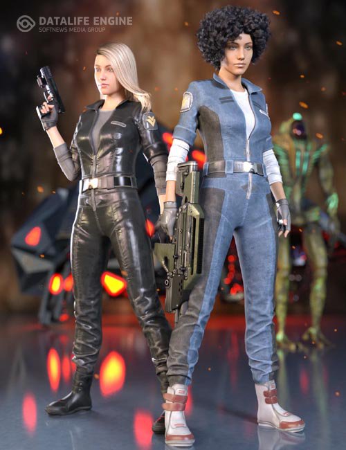 Sci-Fi Retro Outfit for Genesis 8 Females