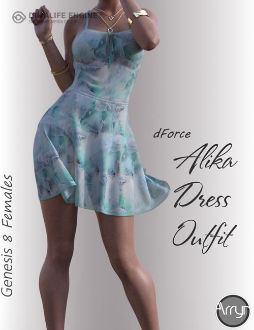 dForce Alika Candy Dress Outfit for Genesis 8 Female(s)