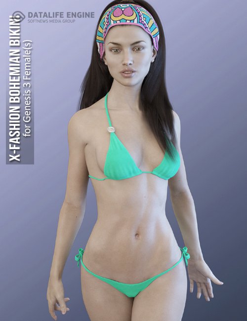 X-Fashion Bohemian Bikini for Genesis 3 Females