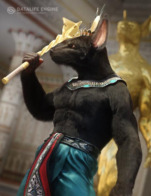 Majestic Anubis with dForce Hair for Genesis 8 Male