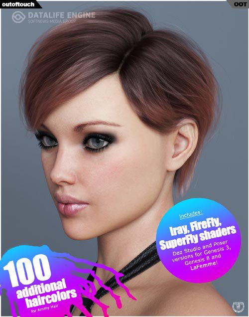 Ammy Hair Texture XPansion for Genesis 3 and 8 and La Femme