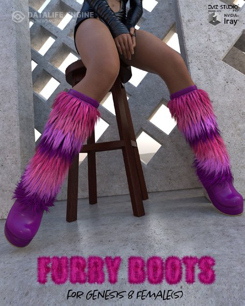 Furry Boots for Genesis 8 Females