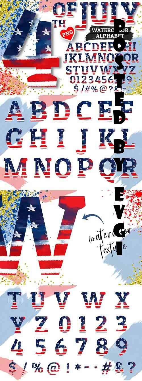 4th of July Alphabet Sublimation PNG - 6147395